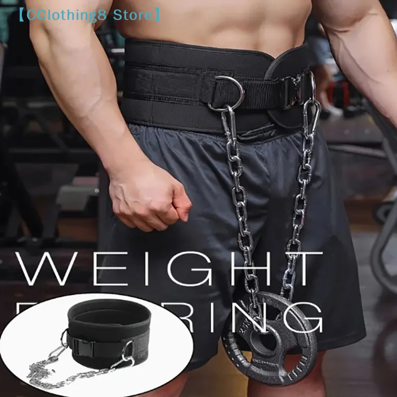 Weight Lifting Dip Belt With Metal Chain Useful Gym Belt For Gym Training Musculation Exercise Pull Up Chin Up【AliS8】