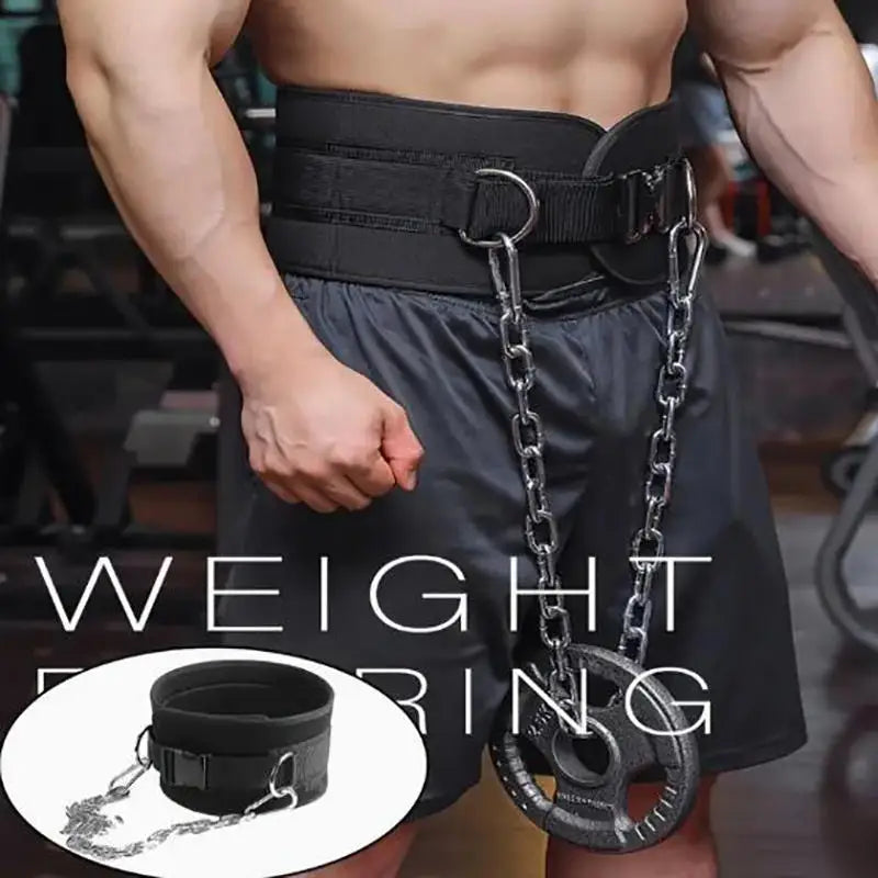 Pull up weight carrying fitness belt for men, squat horizontal bar, waist protection, back muscle strength training belt