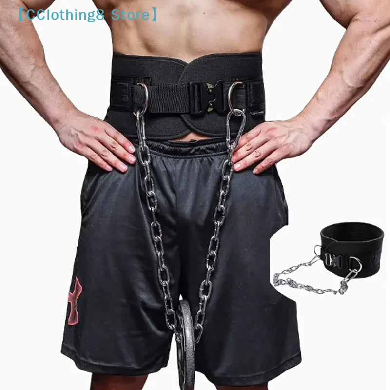 Weight Lifting Dip Belt With Metal Chain Useful Gym Belt For Gym Training Musculation Exercise Pull Up Chin Up【AliS8】