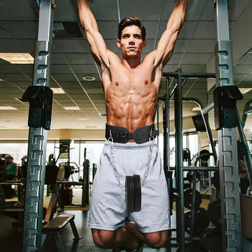 Pull up weight carrying fitness belt for men, squat horizontal bar, waist protection, back muscle strength training belt