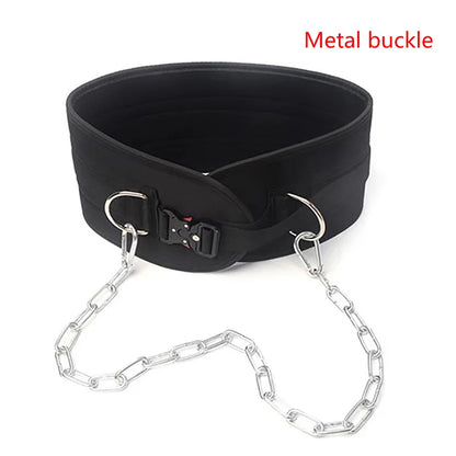 Weight Lifting Dip Belt With Metal Chain Useful Gym Belt For Gym Training Musculation Exercise Pull Up Chin Up【AliS8】