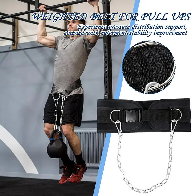 Pull up weight carrying fitness belt for men, squat horizontal bar, waist protection, back muscle strength training belt